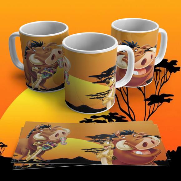 Caneca Timão e Pumba (O Rei Leão)