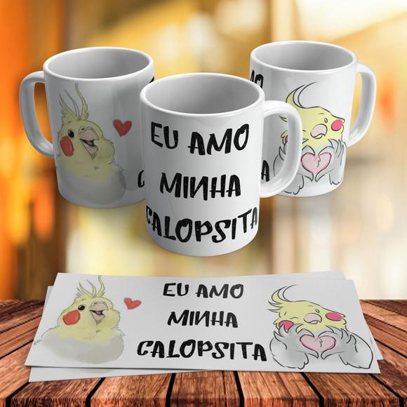 Caneca Eu Amo Minha Calopsita