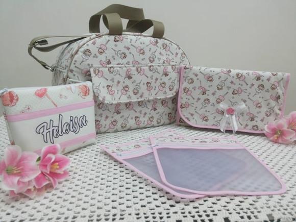 Kit Bolsa Maternidade com Trocador Bailarina