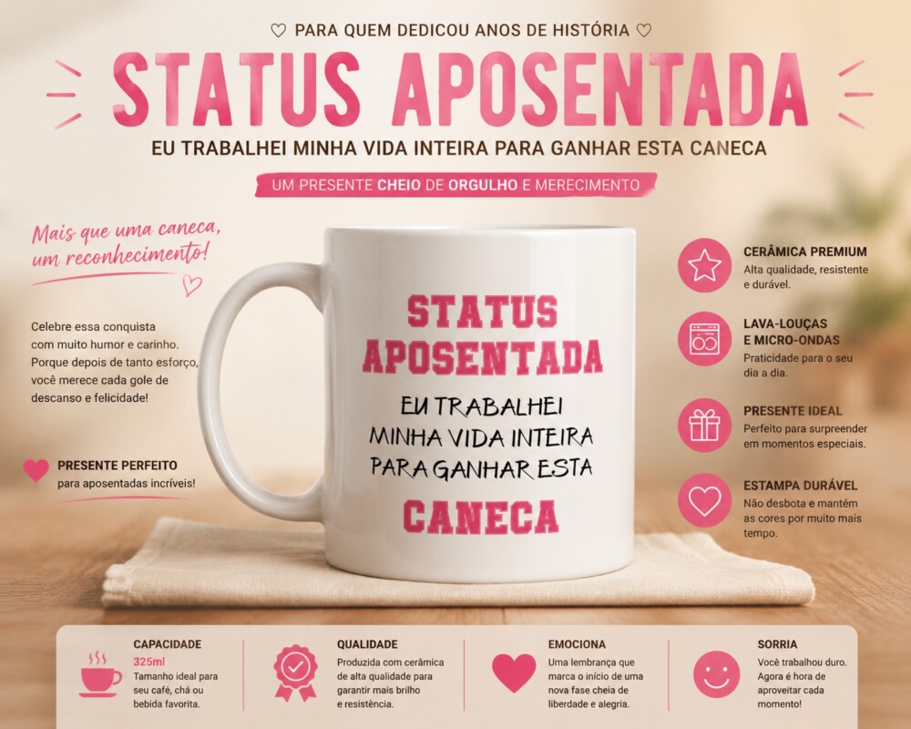 Caneca Status Aposentado