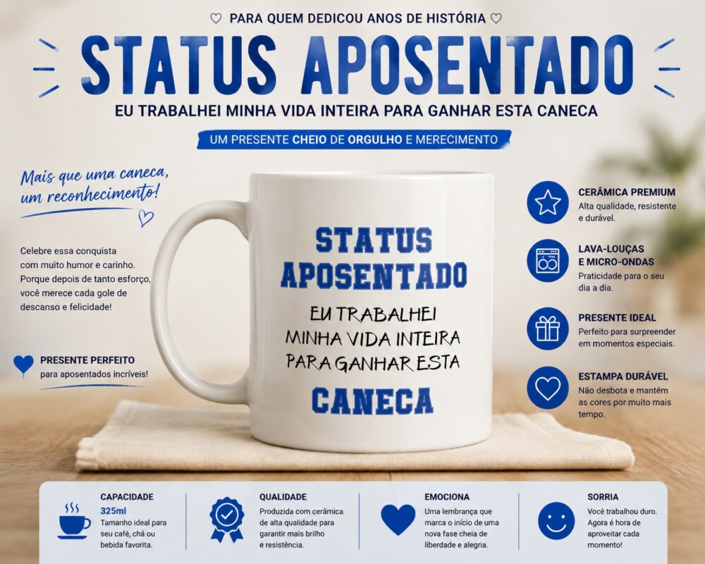 Caneca Status Aposentado