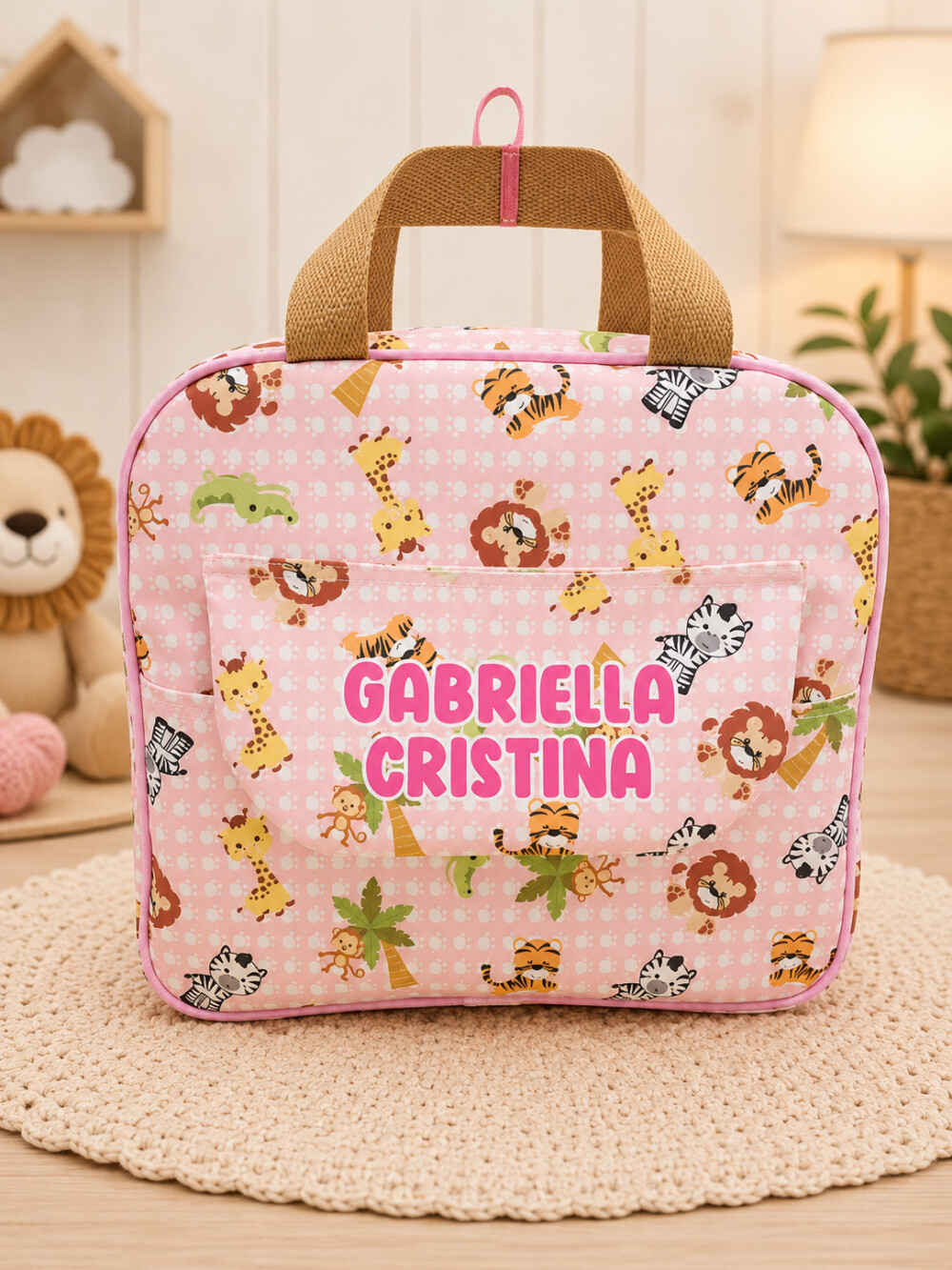 Bolsa para Bebê Safári Rosa