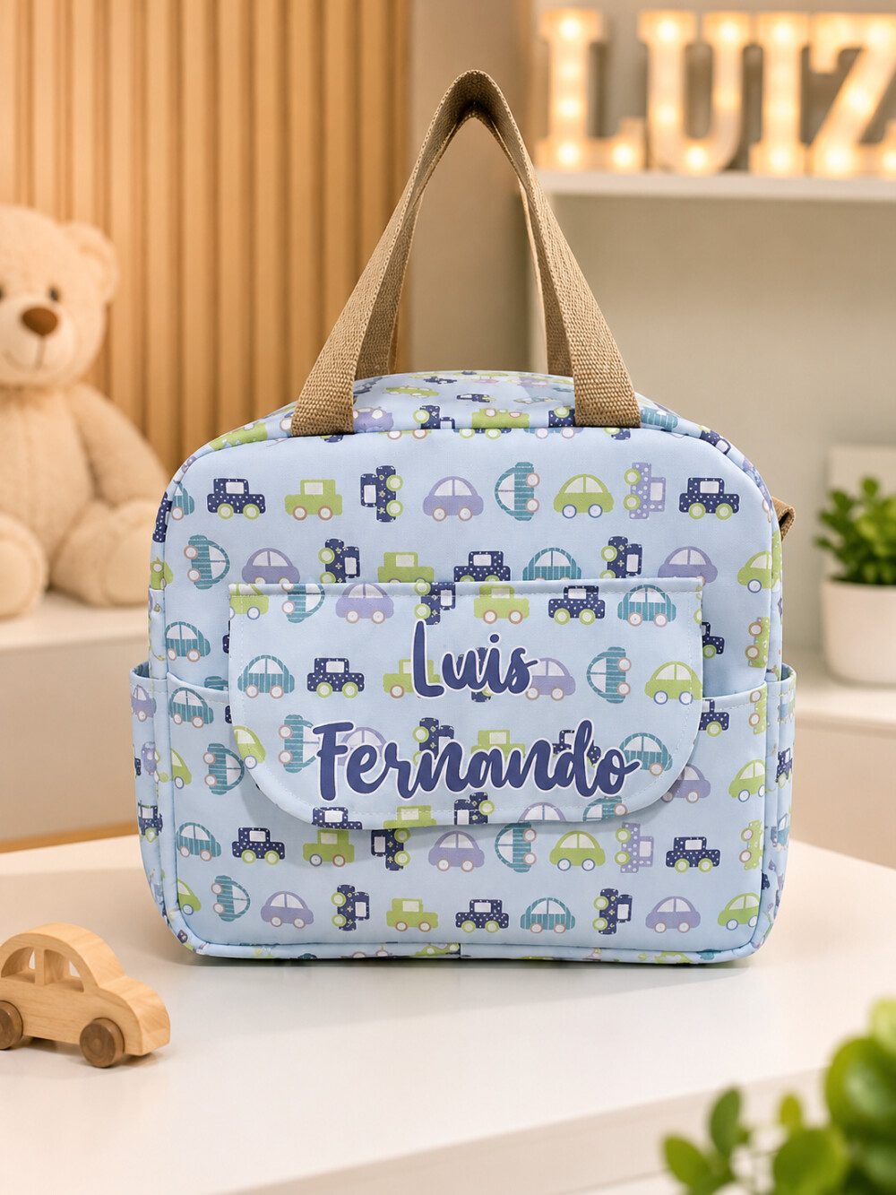 Bolsa para Bebê Carrinhos (com Nome)