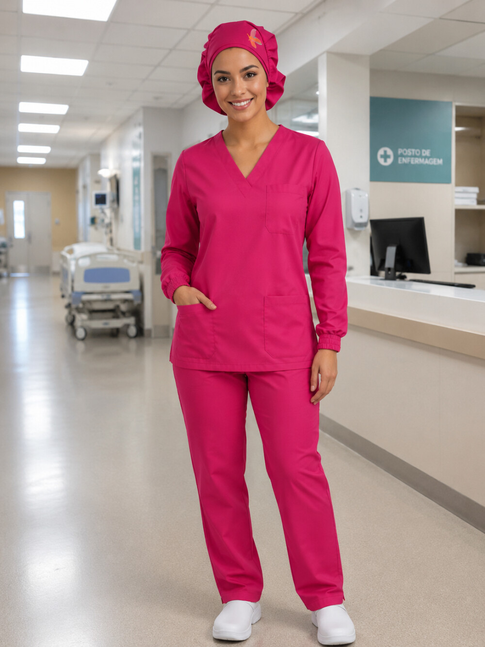 Scrub Pijama Cirurgico com Manga Longa (Touca Brinde)