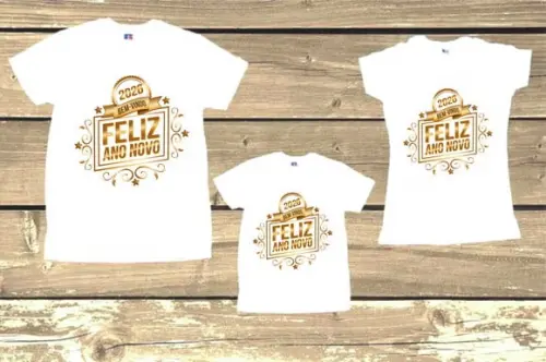 Kit 3 Camisetas Personalizadas Feliz Ano Novo 2026