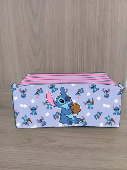 Estojo Escolar 4 Zíperes Stitch