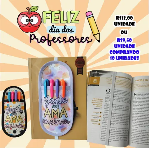 Marcador de Páginas e Porta Canetas Personalizado