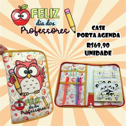 Capa para Agenda com Ziper Personalizada no Tema Que Desejar