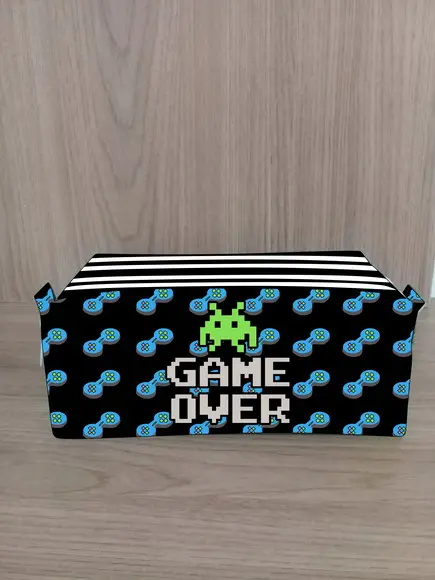 Estojo Escolar com 4 Zíperes Game Over