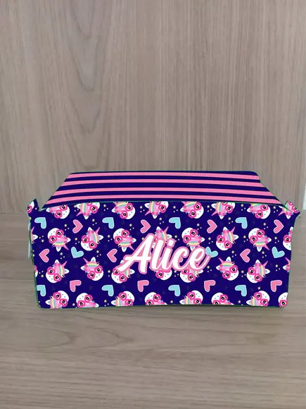 Estojo Escolar com 4 Zíperes Unicórnio