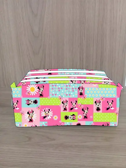 Estojo Escolar com 3 Zíperes Minnie Rosa