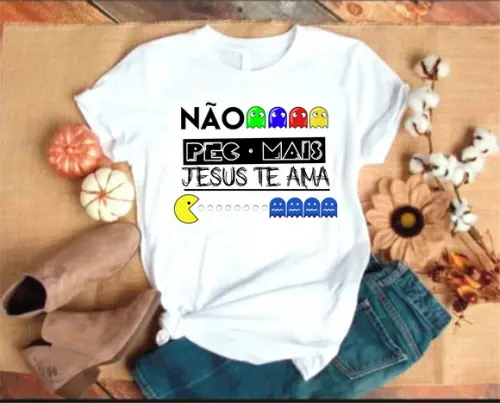 Camiseta Gospel Não Pec Mais Jesus Te Ama