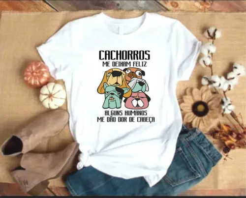 Camiseta Cachorros Me Deixam Feliz