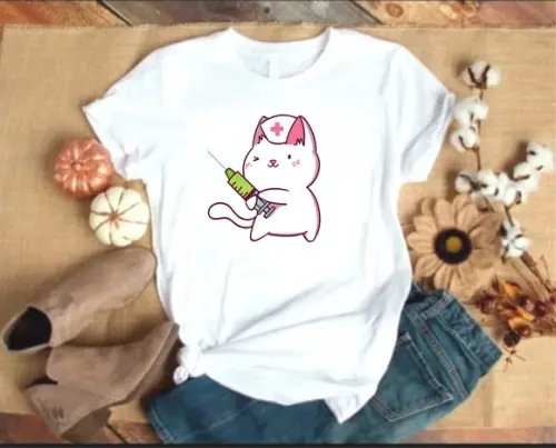 Camiseta Gatinha Enfermeira