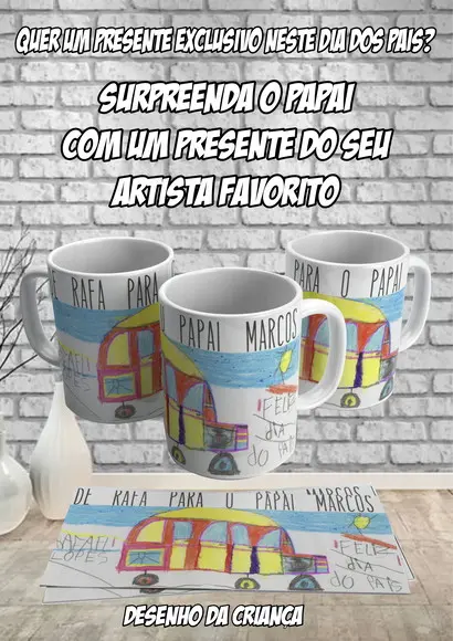 Caneca com Desenho do Seu Filho