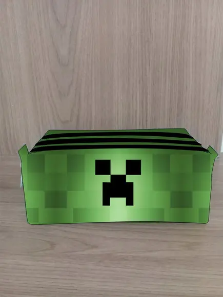Estojo Escolar com 4 Zíperes Minecraft