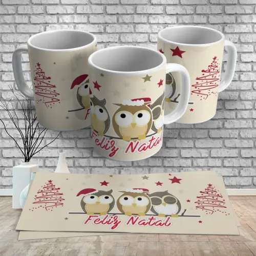 Caneca Feliz Natal 2022 Corujinhas