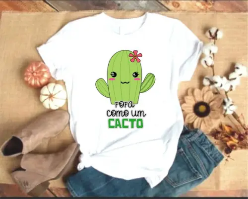 Camiseta Fofa Igual Um Cacto