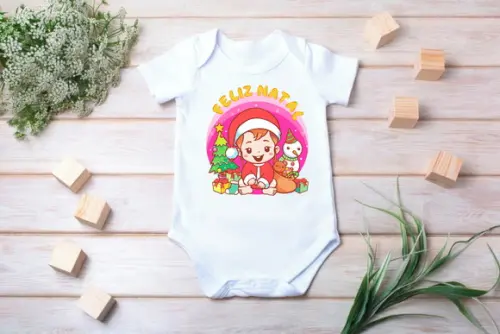 Body Personalizado Feliz Natal Menina