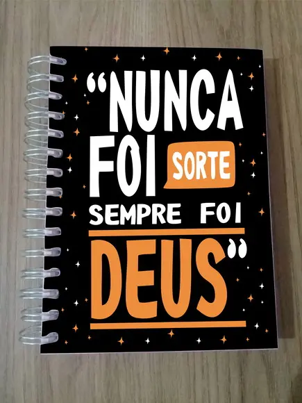 Agenda Personalizada Nunca foi sorte Sempre foi Deus