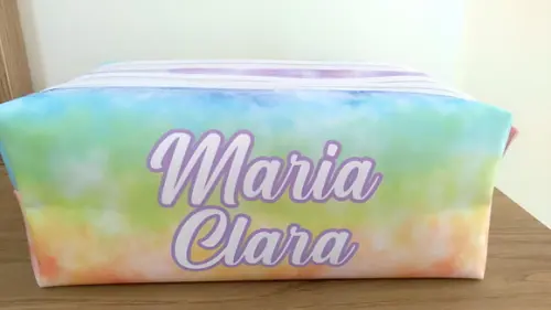 Estojo Escolar com 3 Zíperes Tie Dye