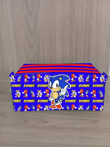 Estojo Escolar com 4 Zíperes Sonic