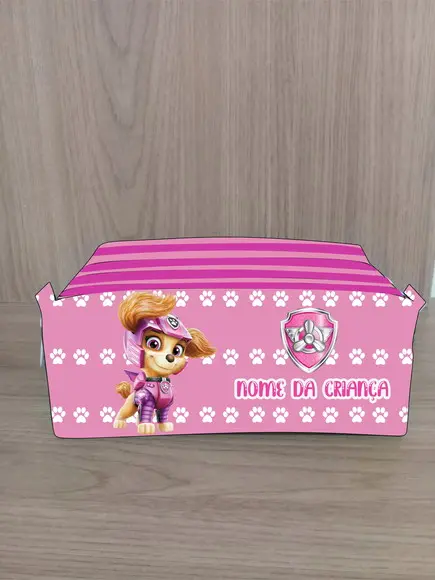 Estojo Escolar com 4 Zíperes Skye Patrulha Canina