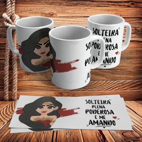 Caneca Solteira Plena Poderosa e me Amando