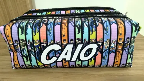 Estojo Escolar com 3 Zíperes Jojo's Bizzare Adventure
