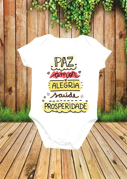 Body Personalizado Paz Amor Alegria Saúde