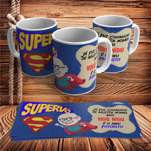 Caneca Dia Dos Avós Super Vô E Super Vó