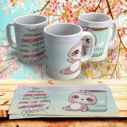 Caneca Preguiça com Café
