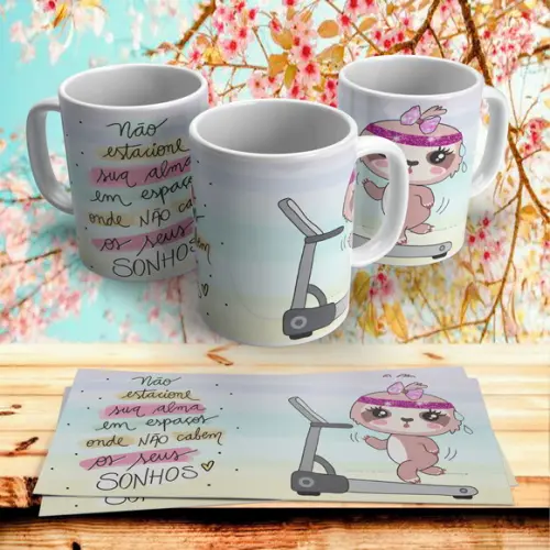 Caneca Preguiça Correndo na Esteira