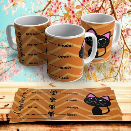 Caneca Cafeinômetro Gatinho