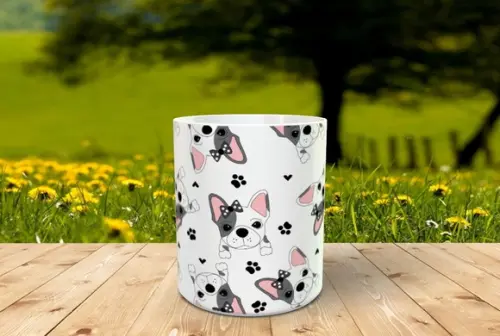 Caneca Personalizada Cachorro com laço
