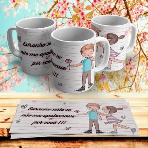 Caneca Dia dos Namorados Estranho seria se não me apaixona..