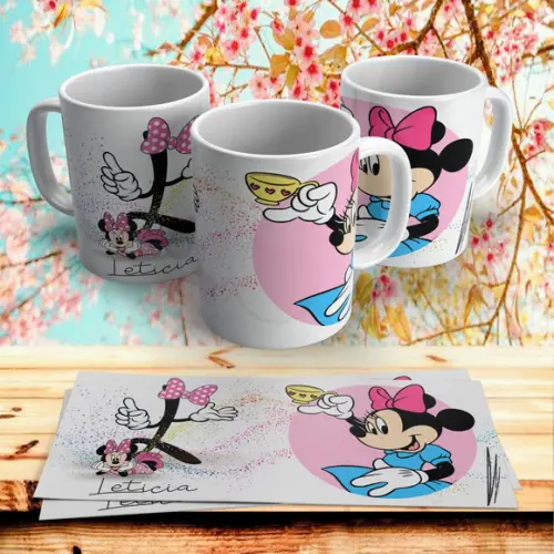 Caneca Alfabeto Minnie Personalizada com Seu Nome