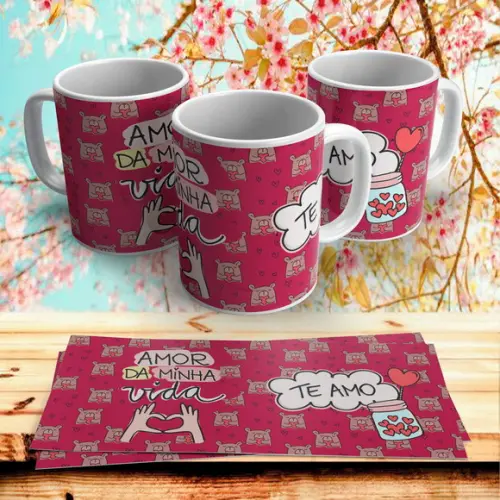 Caneca Dia dos Namorados Amor da minha Vida Te Amo