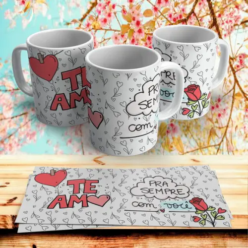 Caneca Dia dos Namorados Te Amo pra Sempre com você