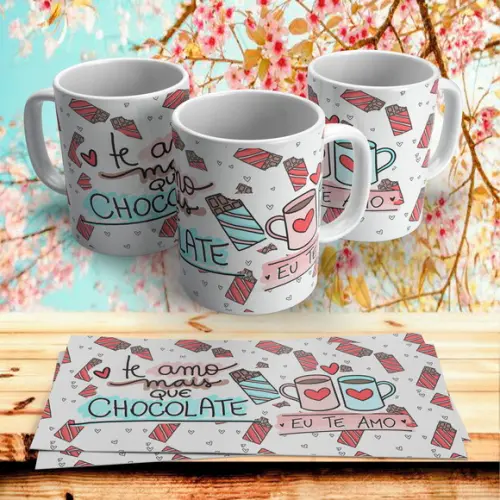 Caneca Dia dos Namorados Te amo mais que Chocolate