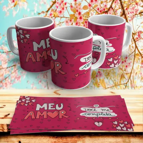 Caneca Dia dos Namorados Meu amor Você me Completa