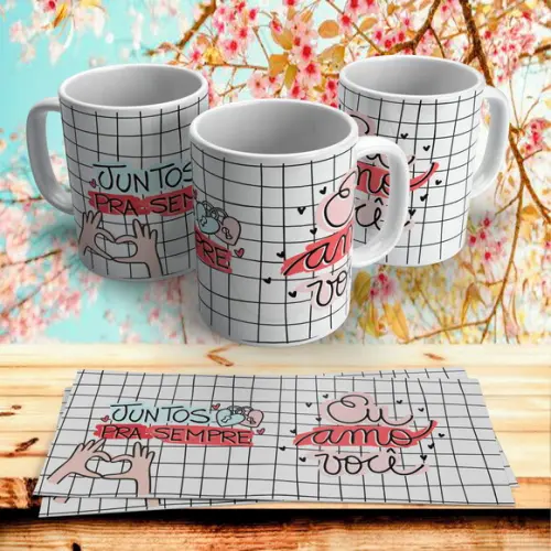 Caneca Dia dos Namorados Juntos para Sempre Eu Amo Você