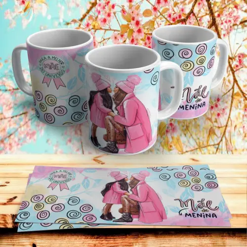 Caneca Dia das Mães Mãe de Menina