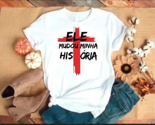 Camiseta Gospel ELE mudou minha História