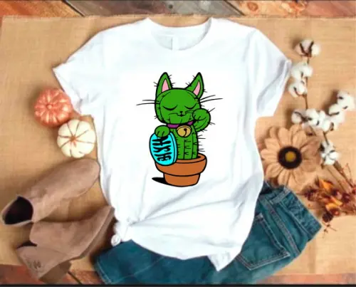 Camiseta Gatinho Cacto