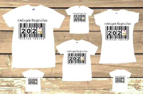 Kit 6 Camisetas Personalizadas Contagem Regressiva 2025