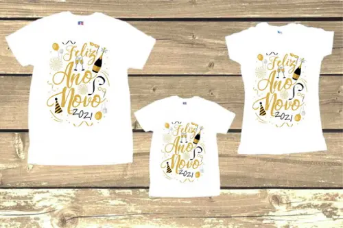 Kit 20 Camisetas Personalizadas Feliz 2025