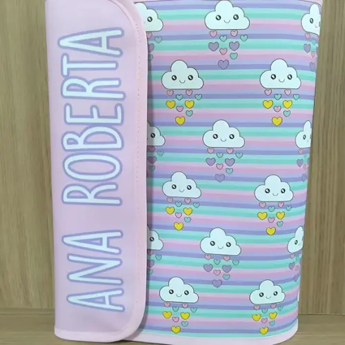 Capa Porta Documentos para Bebê Chuva de Amor