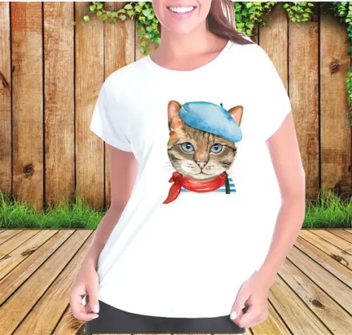 Camiseta T-Shirt Gato Pintor