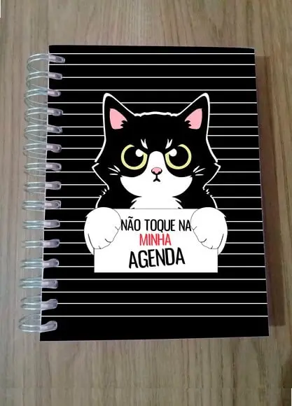 Agenda Personalizada Gato Não Toque na minha Agenda